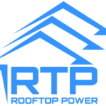 Rooftop Power logo for solar energy solutions and roofing services