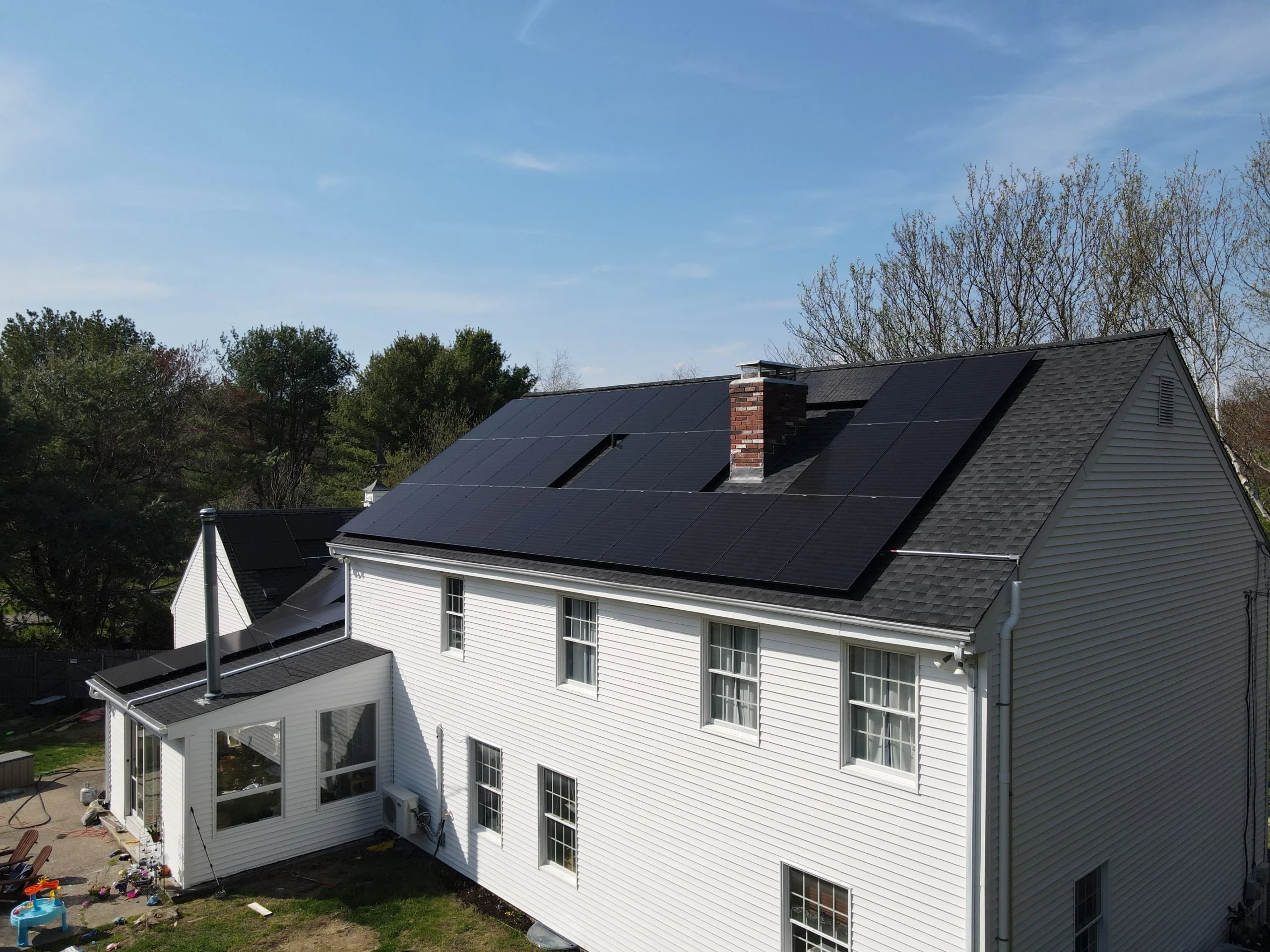 Rooftop solar array from above