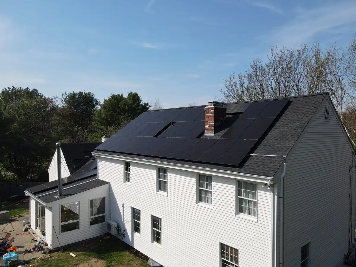 Rooftop solar array from above